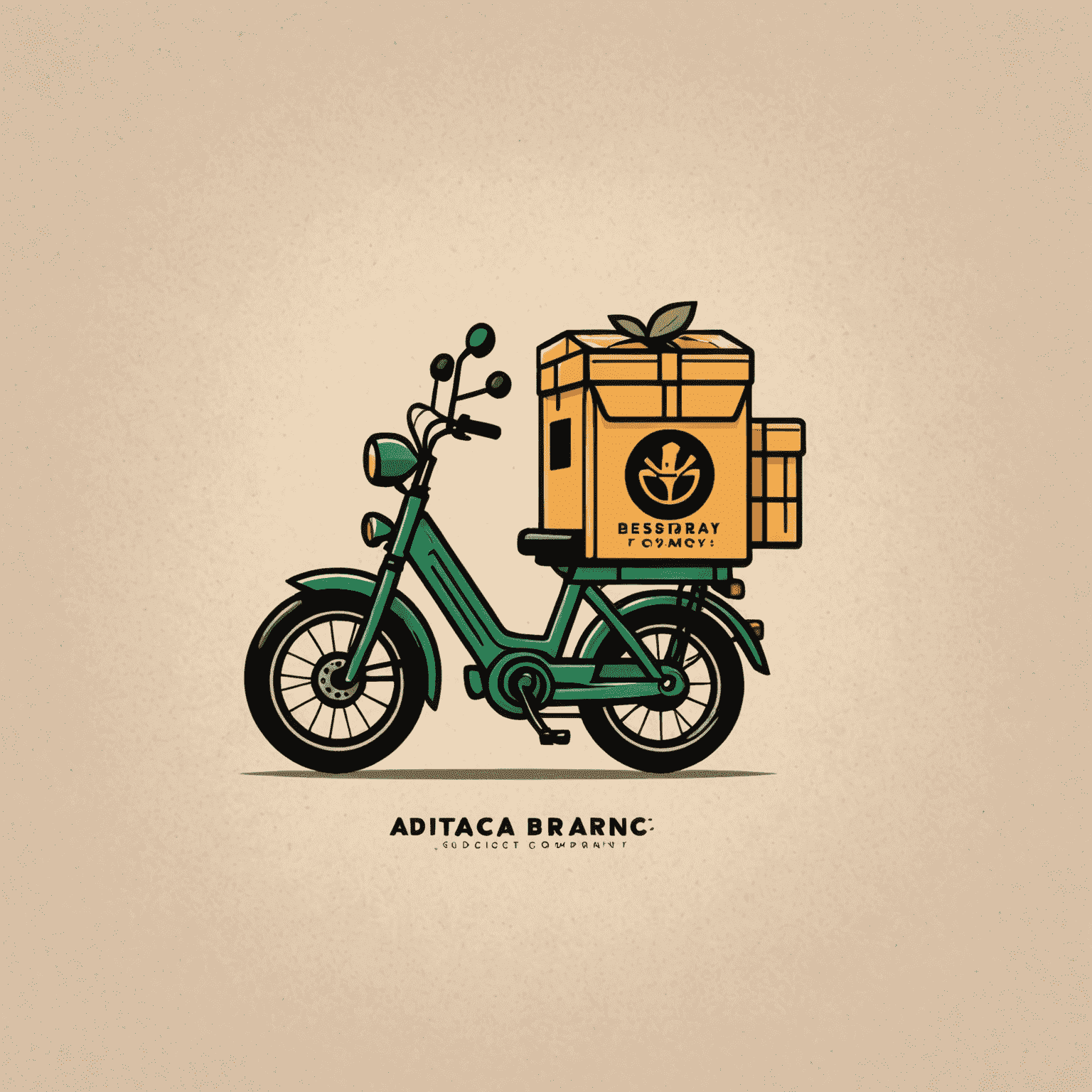 Food delivery company logo featuring a stylized delivery bike or food icon