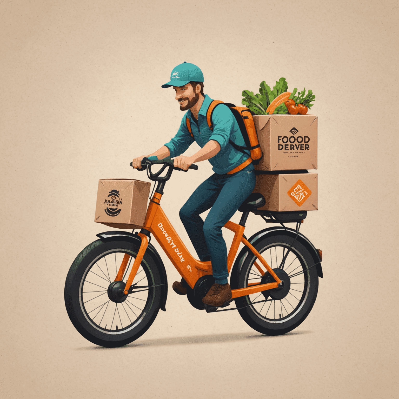 Food delivery company logo featuring a stylized delivery bike or food icon