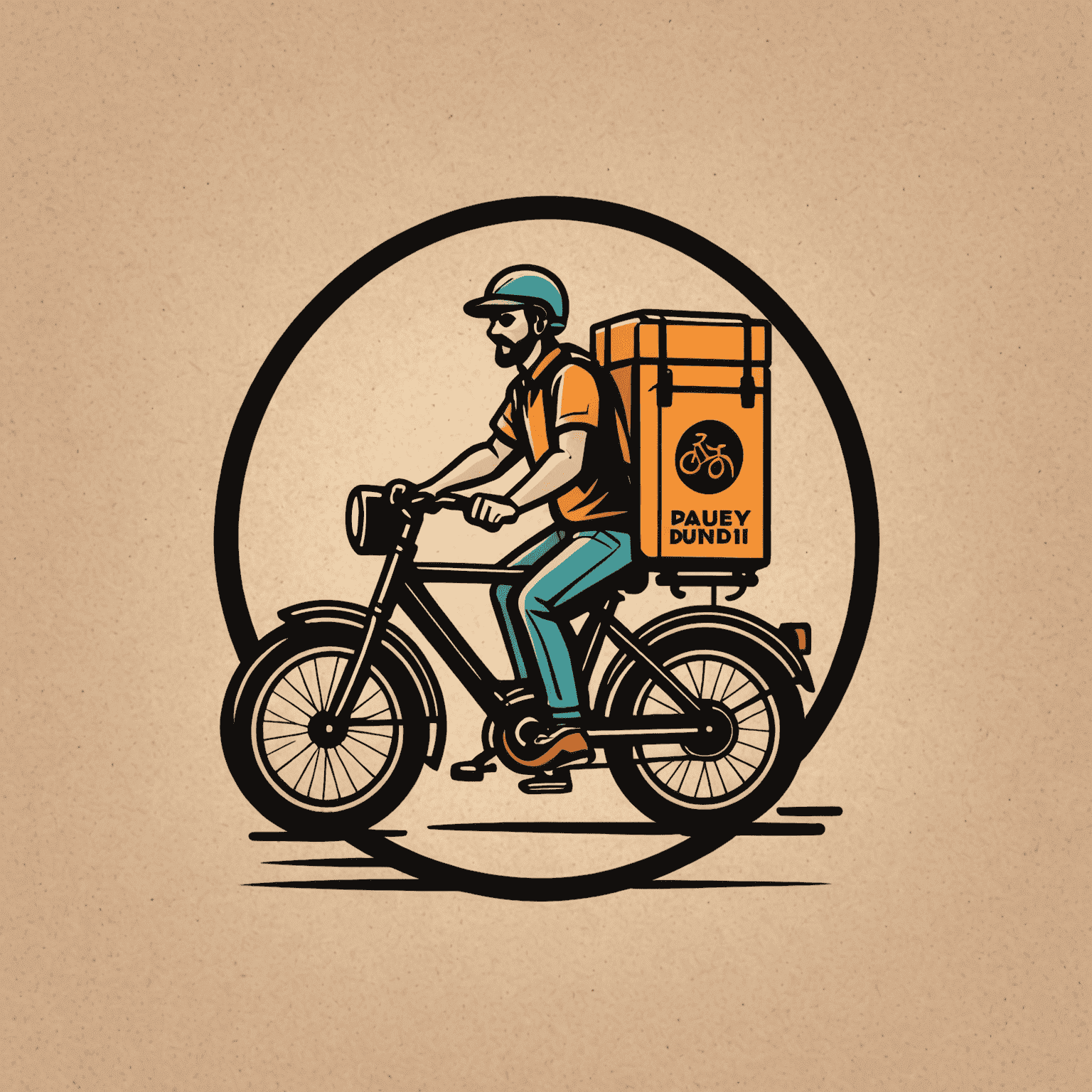 Food delivery company logo featuring a stylized delivery bike or food icon