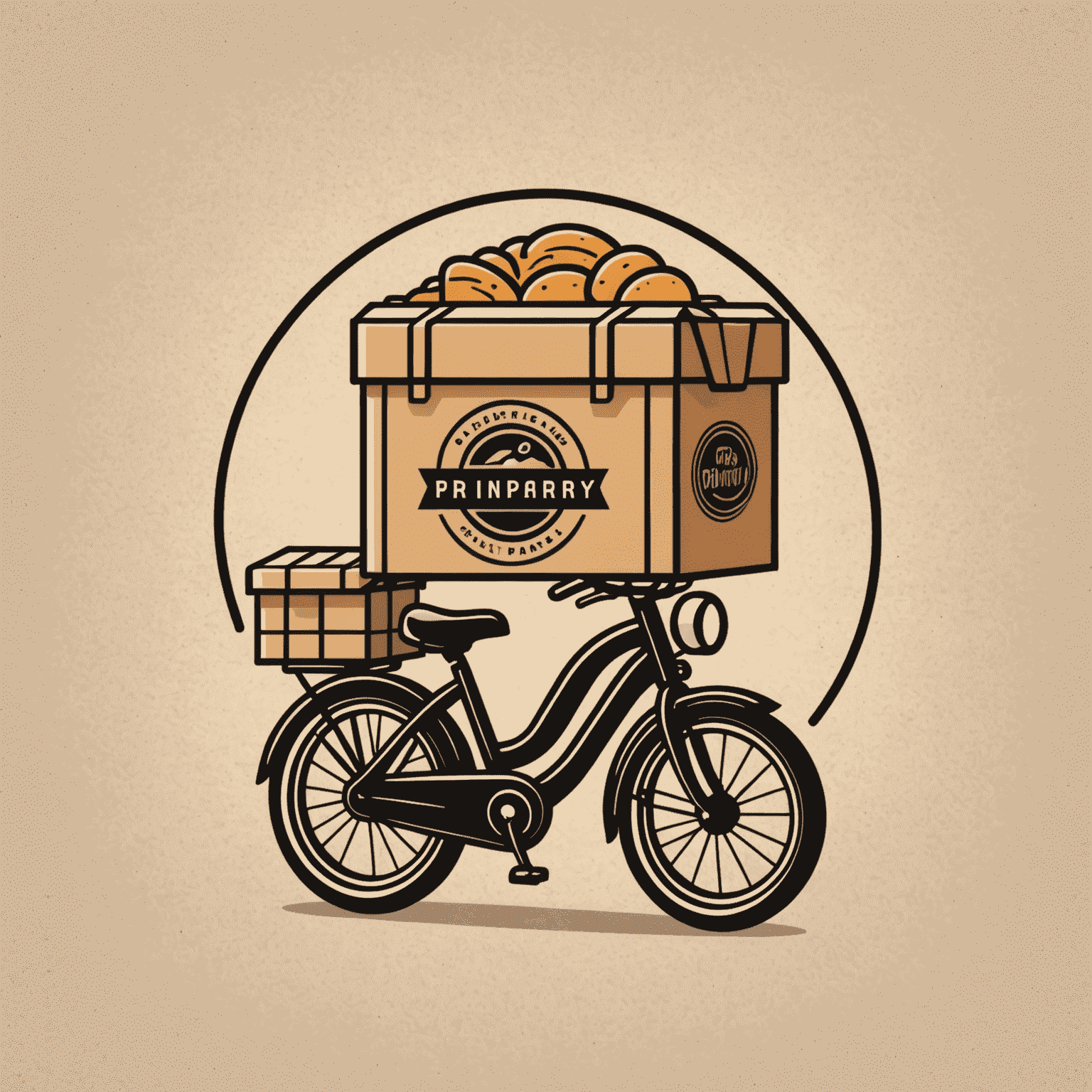 Food delivery company logo featuring a stylized delivery bike or food icon