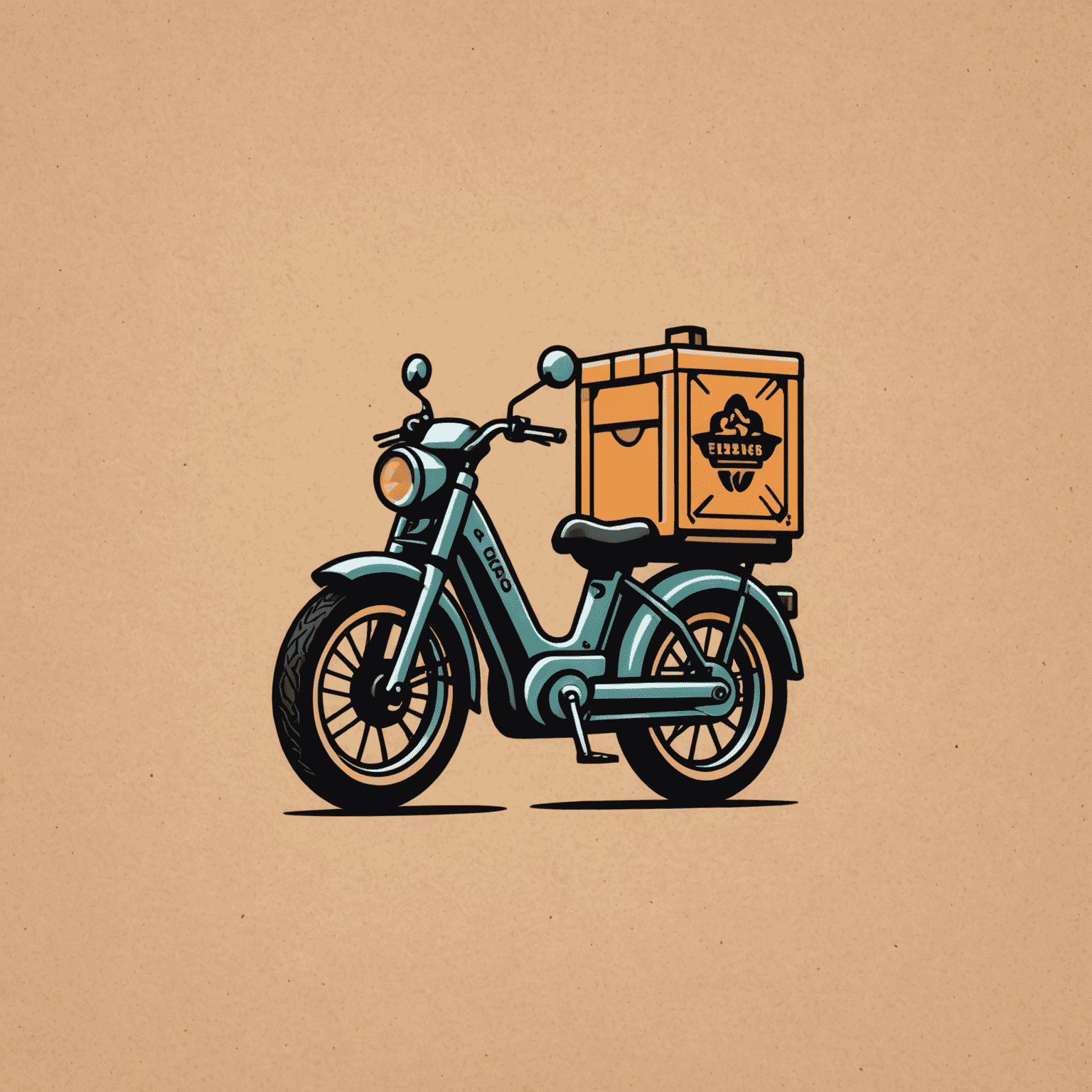 Food delivery company logo featuring a stylized delivery bike or food icon