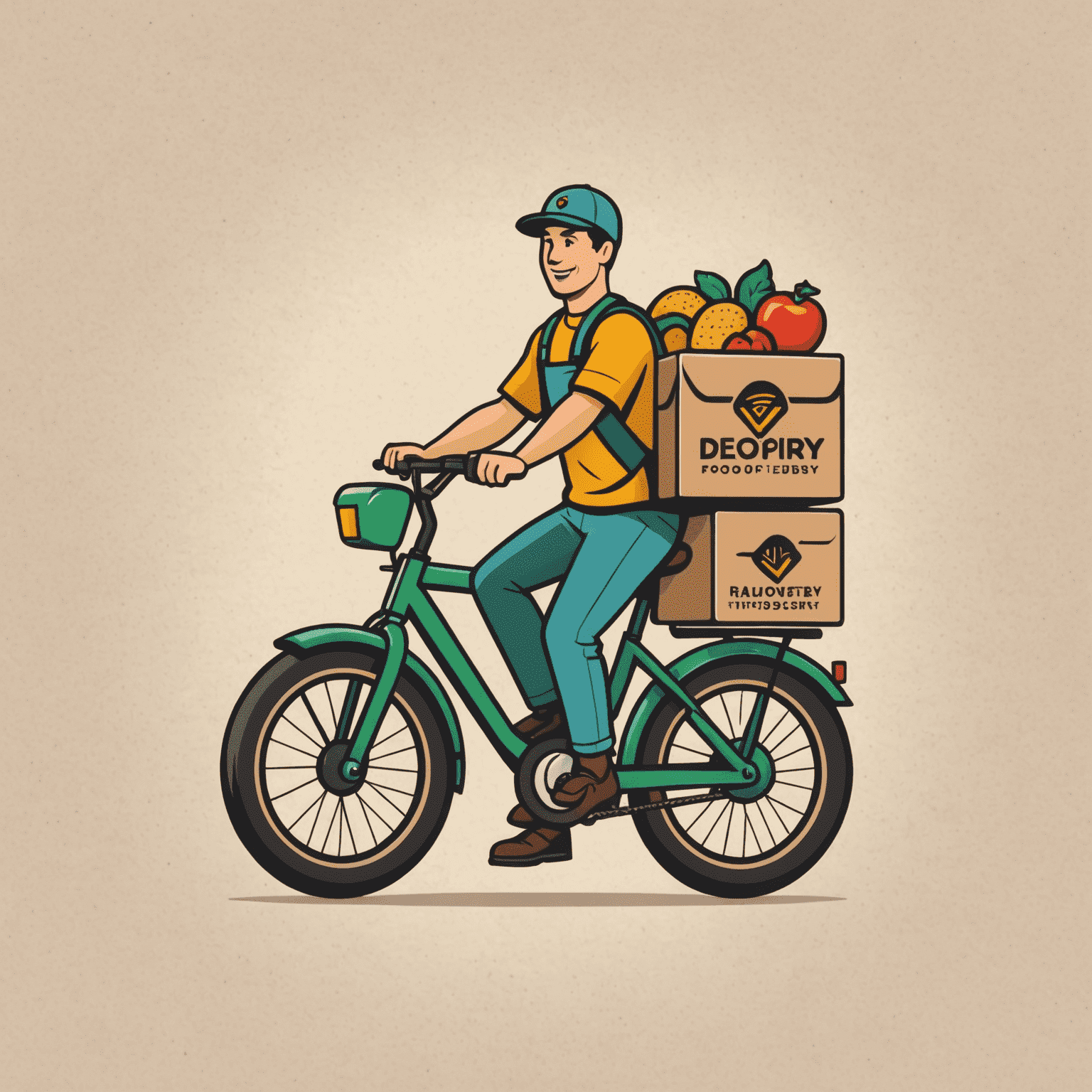 Food delivery company logo featuring a stylized delivery bike or food icon