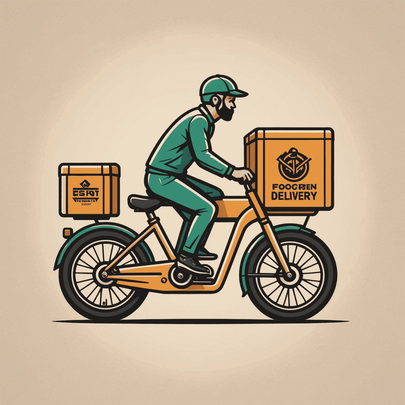 Food delivery company logo featuring a stylized delivery bike or food icon