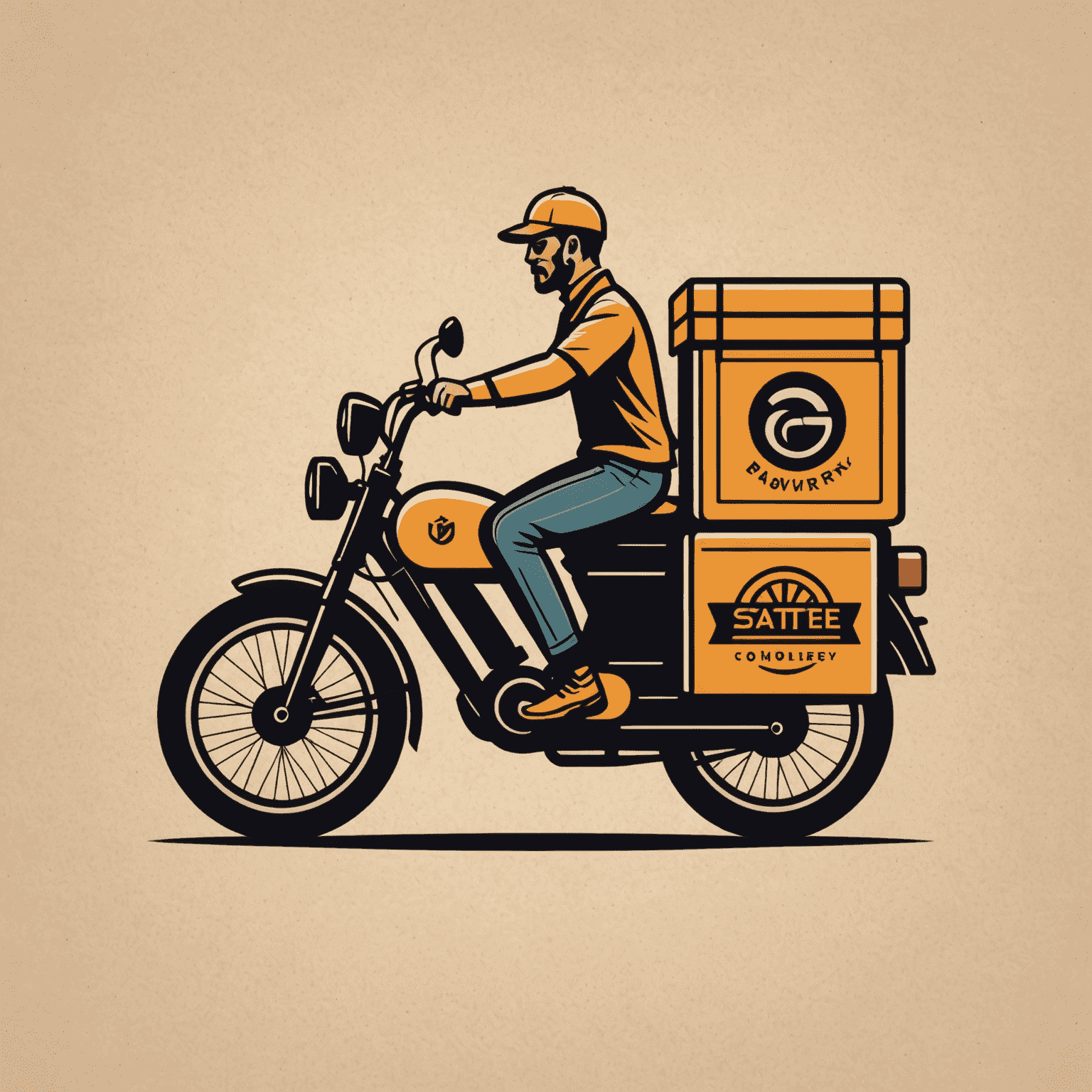 Food delivery company logo featuring a stylized delivery bike or food icon