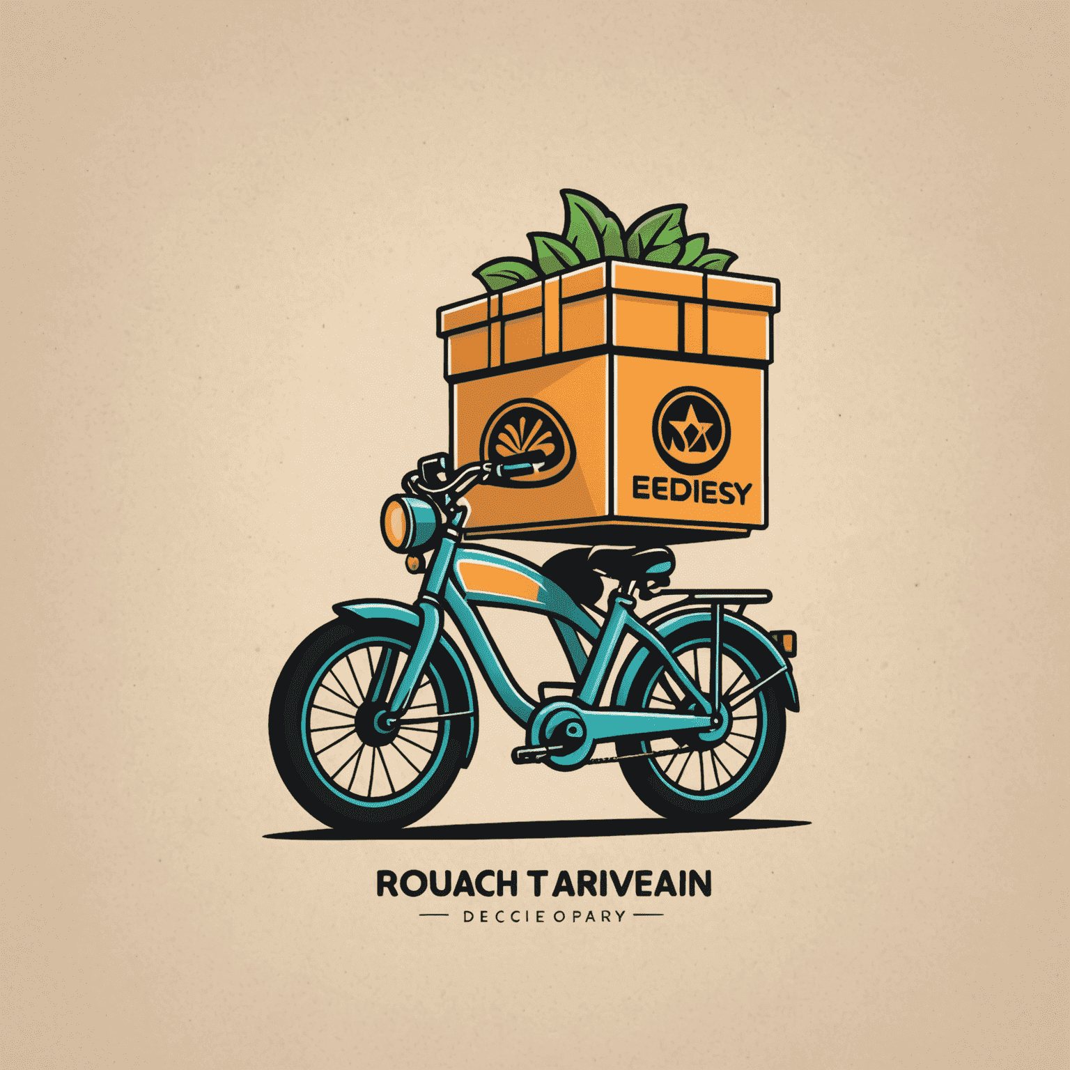 Food delivery company logo featuring a stylized delivery bike or food icon