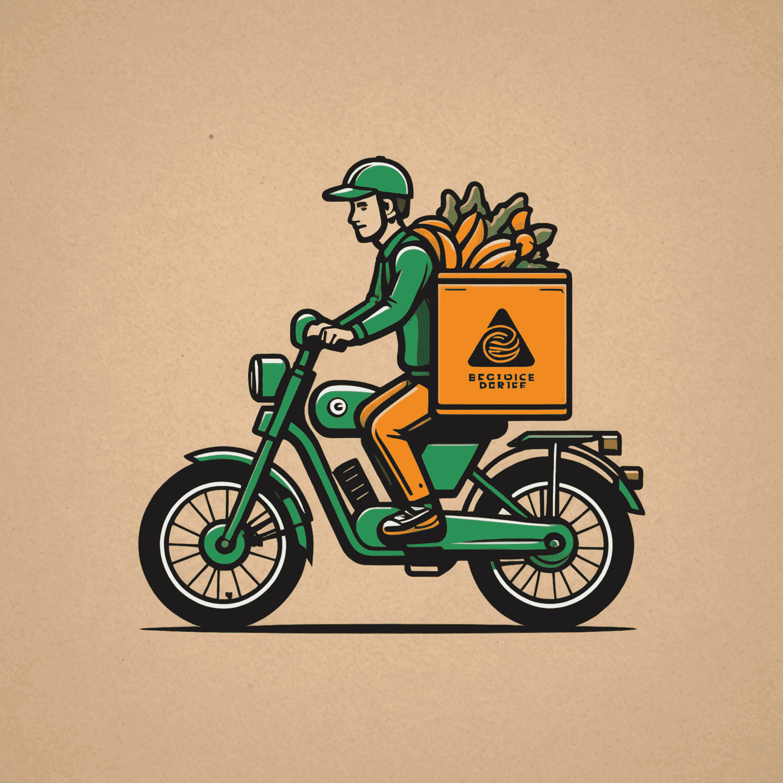 Food delivery company logo featuring a stylized delivery bike or food icon