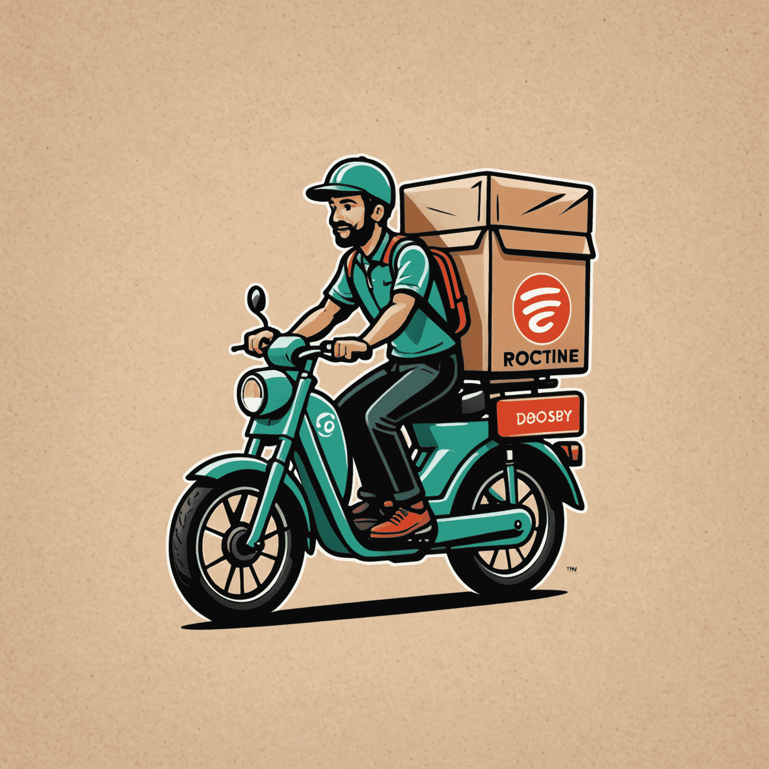 Food delivery company logo featuring a stylized delivery bike or food icon