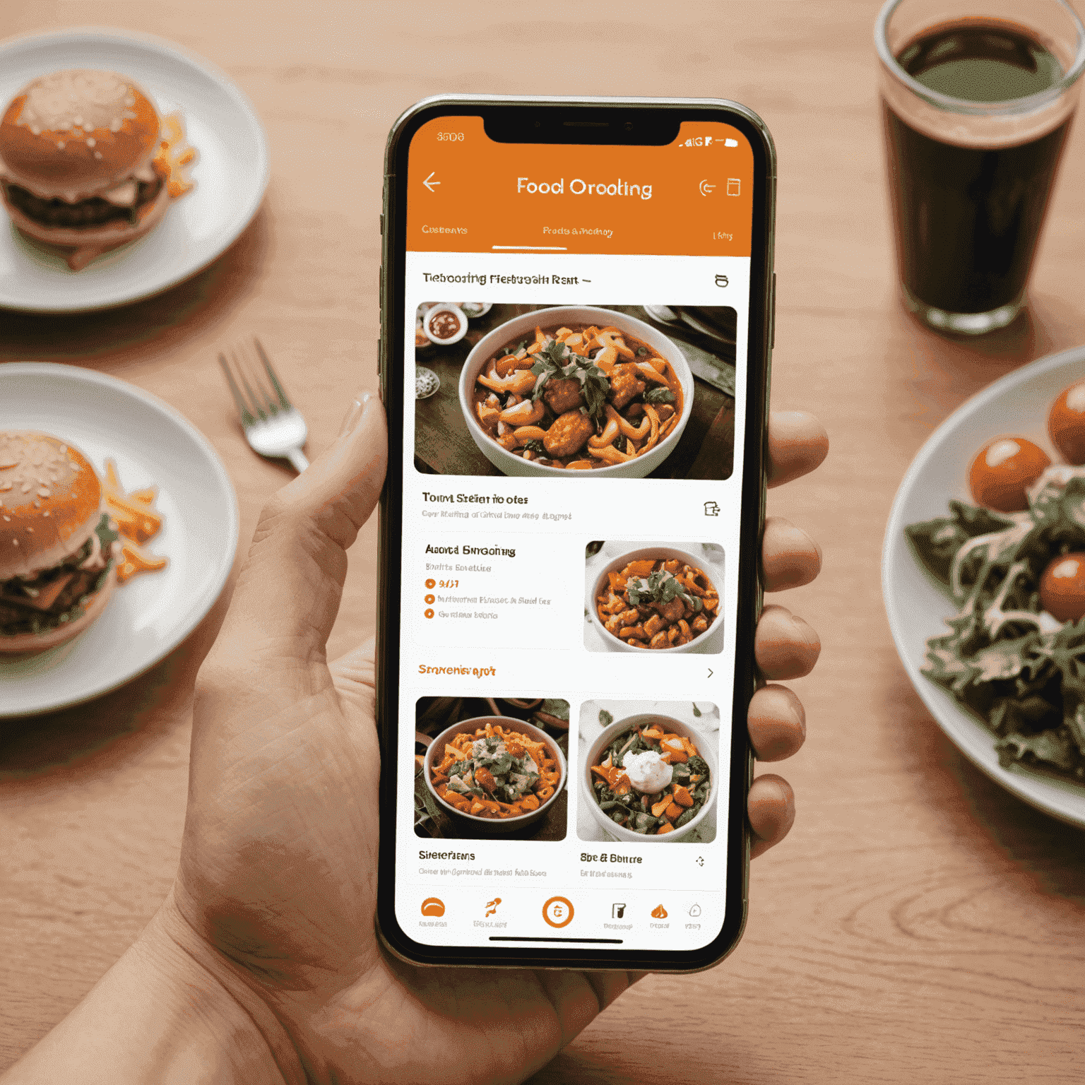 A smartphone displaying an online food ordering app interface